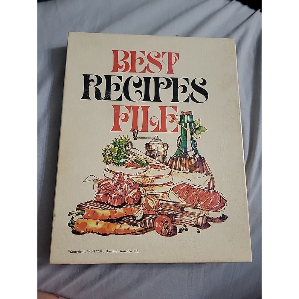 Vintage Best Recipes File Book 1973 from Bright of America With Recipe Cards NOS